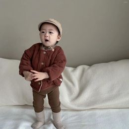 Clothing Sets Autumn And Winter Children's Set Baby Jacket Pants 2023 Boys Clothes Quilted Plush