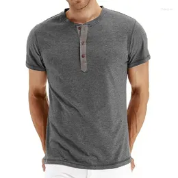 Men's T Shirts 2023 High Quality Cotton T-shirt Neck Fashion Design Slim Fit Solid Colour Top Short Sleeve