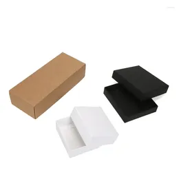 Gift Wrap 10pcs/Lot Kraft Craft Box With Lid Cute Small Paper Carton For Packaging Blank Cardboard Packing Multi Size Giftbox