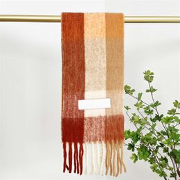 Wool scarf AC women cashmere scarfs designer checked sciarpa Colourful fashion multi Colour thermal mens scarf luxury neck accessories fluffy hj01