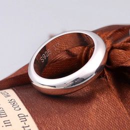 Wedding Rings BOCAI Solid S990 Pure Silver Jewelry Plain Circle Simple Glossy Couple Men and Women Ring Trendy 231021