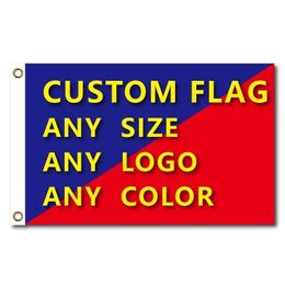 Banner Flags 3X5 Ft Custom Flag Polyester Shaft Er Outdoor Advertising Banner Decoration Party Sport Confederate College With Two Bras Dh5J8