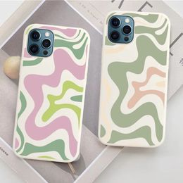 Cell Phone Cases Abstract Swirl Pattern Case Soft Solid Colour For iphone 14 11 12 13 mini pro max 7 8 plus 6 6s x xs xr 231021