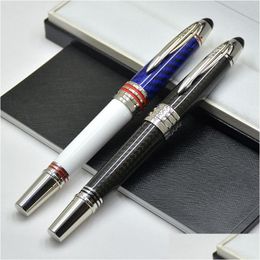 Ballpoint Pens Wholesale Top Luxury Jfk Pen Limited Edition John F. Kennedy Carbon Fibre Rollerball Fountain Writing Office School S Dhexp