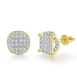 Mens Women Hip Hop Stud Earrings Jewellery New Fashion Gold Silver Simulated CZ Diamond Earrings Gift for Friends