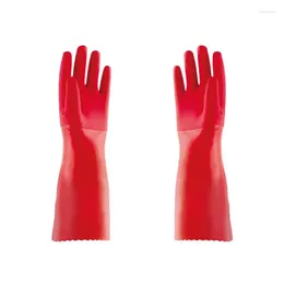 Disposable Gloves Dishwashing Female Waterproof Rubber Plus Velvet Winter Durabl Brush Household Scrubber Kitchen Clean Tools Drop