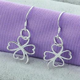 Dangle Earrings Brand Fashion 925 Sterling Silver Four-leaf Clover For Woman/Girl Gift Engagement Jewelry Prevent Allergy