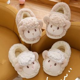 Slipper 2023 Cute Cartoon Cotton Shoes Children's Winter Slippers Fluffy Lamb Anti-slip Indoor Girls Boys