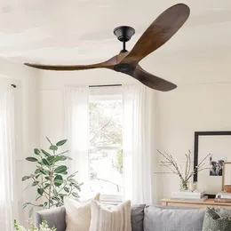 Modern Led Wood Ceiling Fan 42 52 60 Inches Industrial Vintage Retro Fans With No Light Remote Control DC Motor Lighting