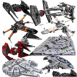 Bloklar Stern Moc X-Flgel Katte KMPfer Microfighters Bausteine ​​Set Raum Ziegel Spielzeug Geschenke Uzay Savaşları Bloklar Noel Oyuncakları GIF DHH4X