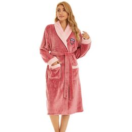 Women's Sleep Lounge Women Robes Coral Fleece Nightgown Autumn Winter Nightdress Warm Flannel Long Bathrobe Casual Sleepwear Female Thicken Homewear 231021