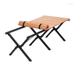 Camp Furniture Korea Outdoor Portable Aluminium Wooden Camping Bamboo Easy Folding Picnic Egg Roll Table