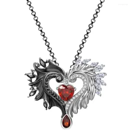 Pendant Necklaces Heart Shape Wing Necklace Valentine Day Jewelry Gifts For Girlfriend