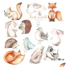Sewing Notions 12Pcs Cute Little Fox Iron On Sticker Small Squirrel Animales Washable Heat Transfers Diy Clothes Hoodies T Shirt Dr
