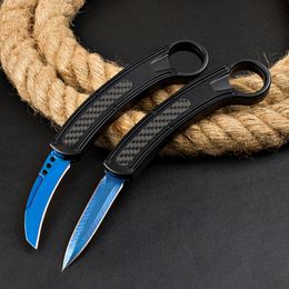 2 Models UT-Blue Double Action Claw Karambit AUTO Knives 440c Blade Black Zinc Alumnium Alloy handle EDC Camp Hunt Tactical knife Bounty Hunter Tools