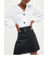 Skirts Autumn Women's Fashion European And American Sexy Versatile Trendy Short Leather Skirt