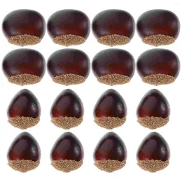 Party Decoration 20Pcs Fake Artificial Chestnut Food Model Display Kitchen Nuts Prop Chestnuts