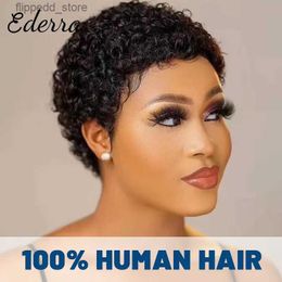 Synthetic Wigs Kinky Curly Wigs Short Wigs for Black Women Human Hair Brazilian Curly Human Hair Wigs Full Machine Made Pixie Cut Wig Glueless Q231021