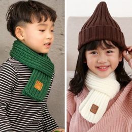 Scarves Winter Children Soft Knitting Wool Thermal Scarf Boys Girls Warmer Scarf 231021