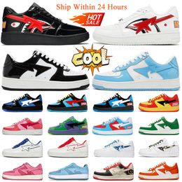 designer casual shoes Sta SK8 mens trainers low platform Patent leather Shark black white Camo blue green red suede womens outdoor sneakers shoes