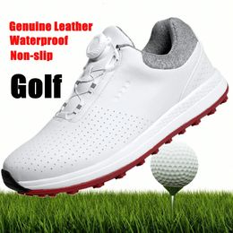 GAI Dress Men's Waterproof Anti-slip Breathable Sports Leather Outdoor Sneakers Golf Shoes 231020 GAI