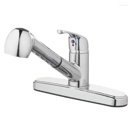 Kitchen Faucets Single Handle Sink Faucet With Pull-Out Sprayer And Chrome Finish