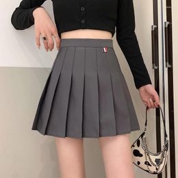 Skirts Preppy Female A-Line Pleated Skirt Short Culottes High Waist Button Zipper Fall 2023 England Style Fashion Casual Clothing