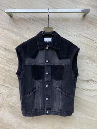 Women's Vests Autumn And Winter Products Color Contrast Denim Vest Small Coat Slim Version Type Does Not Pick People