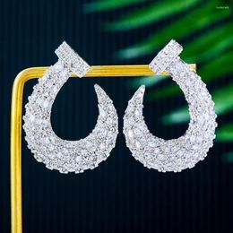 Dangle Earrings GODKI Luxury Geometric African For Women Wedding Zircon Waterdrop Dubai Bridal Costume Jewellery Summer Party