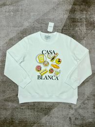 Casablanca New Fashion Round Neck Sweater pullover hoodies long fashion hip hop top S-XL