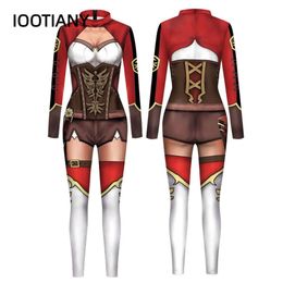 Anime 3D Print Fashion Women Jumpsuit Carnival Fancy Party Cosplay Costume Bodysuit Adults Onesie Skinny Outfits