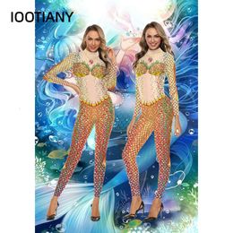 Women Mermaid Cosplay Costume Jumpsuits 3D Digital Printing Party Catsuit Fashion Skinny Sexy Bodysuit Zentai Suit 2023