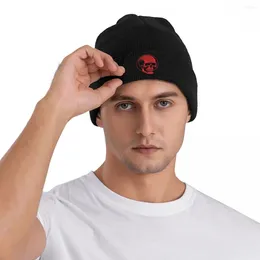 Berets Red Skull Beanie Hats Scary Death Bonnet Men Women Vintage Hippie Knit Hat Spring Graphic Elastic Caps