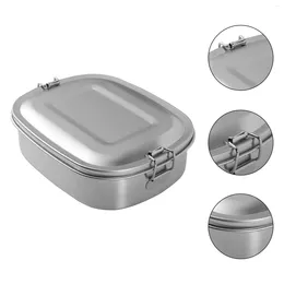 Dinnerware Stainless Steel Square Lunch Box Sealed Insulation Student Canteen Large Capacity Compartment