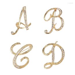 Brooches English Letter Word Pins Metal Crystal Brooch 26 Initial Letters A To Z Rhinestone For Men And Women Jewelry Gifts