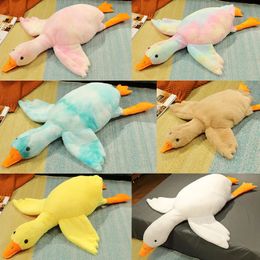 Plush Dolls 50 190cm Big Goose Toy Kawaii Style Colourful Huge Duck Pillow Stuffed Animal Boba Doll Birthday Gifts for Kids 231021