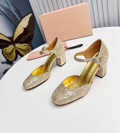 Women's Ballet Comfortable Dress Shoes Fashion Sequins Lacquer Leather High Heels Shoes Show Party Park Dance Dress Shoes Matching Box 35-41