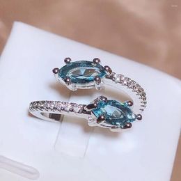 Cluster Rings Simple Elegant Design Women's Cubic Zirconia Solitaire Blue CZ Fancy Bridal Wedding Accessories Fashion Jewellery