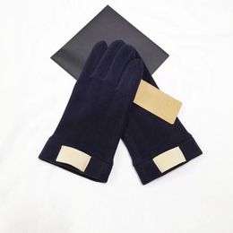 Designer Gloves Mens Gloves Women's Warm Fashionable And Simple Touch Screen Windproof Thin Velvet Suede Letter Driving Gloves Gloves Designer Windy Ski