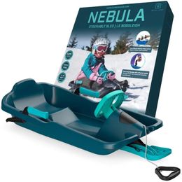 Snowboards Skis Nebula Blue Snow Sled for With Wheel and Brakes 120lbs Ages 3 Blue 231021