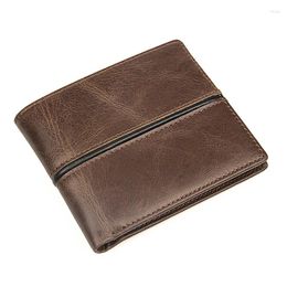 Wallets Genuine Leather Men Premium Product Real Cowhide For Man Short Black Walet Portefeuille Homme J79