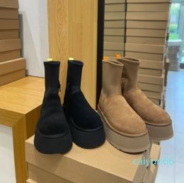australia designer snow boots womens winter platform Elastic Short boot fur ankle wool shoes sheepskin real leather classic tasman casual outsid