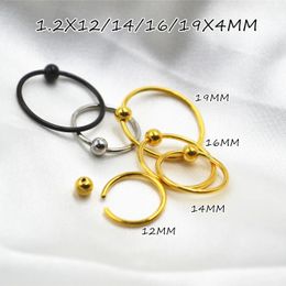 Stud 50pcs Steel Gauges Nose Ring Lip Ring Nipple/Eyebrow BCR Body Piercing earring tragus Helix ring 16gx12/14/16/19x4mm 231020
