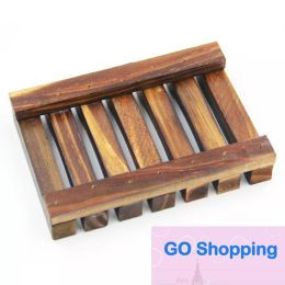 High-end Wooden Bamboo Soap Dish Tray Holder Storage Soap Rack Plate Box Container for Bath Shower Plate Bathroom