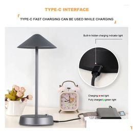 Table Lamps Table Lamps Touch Control Led Night Light Aluminium Alloy Metal Reading Stepless Dimming Rechargeable 2400Mah/4800Mah For B Dht5Y