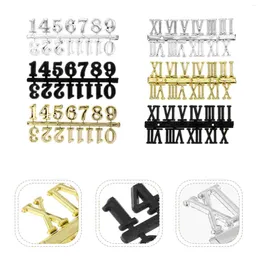 Wall Clocks 6 Pcs Clock Accessories Hanging Numerals Parts Digital Manual Plastic DIY Black Letter Stickers