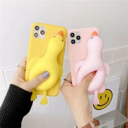 Cell Phone Cases Relive Stress Duck Case For Samsung Galaxy S6 S7 Edge S8 S9 S10 S10e S21 S20 FE Note 8 9 10 Plus Lite 20 Ultra Fidget Toys Cover 231021