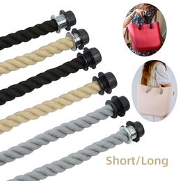 Bag Parts Accessories Tanqu 1 Pair Long Short Black Natural Hemp Rope Handle for O Bag Accesorios Obag Women Handbags Classic Mini EVA Handbags 231020