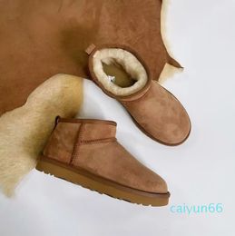 Women Winter Boots for Men Real Leather Warm Ankle Fur Booties Luxurious Shoe