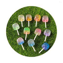 Decorative Flowers Est Glitter Shiny Colourful Resin Flatback Lollipop Charms For Keychain Earring Scrapbooking DIY Making Necklace